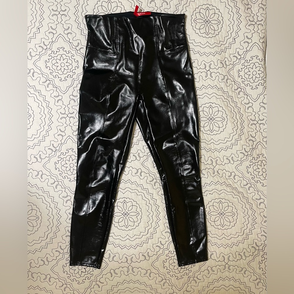 Spanx Black Patent Leather Leggings